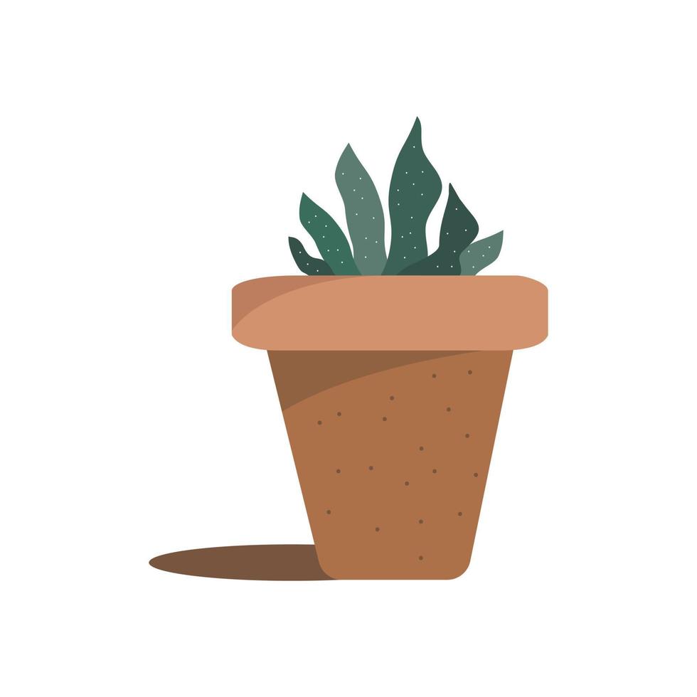 planta interna desenhada à mão em vasos de plantas decorativas para casa e escritório vetor plana. ilustração de plantas isolada no fundo branco.