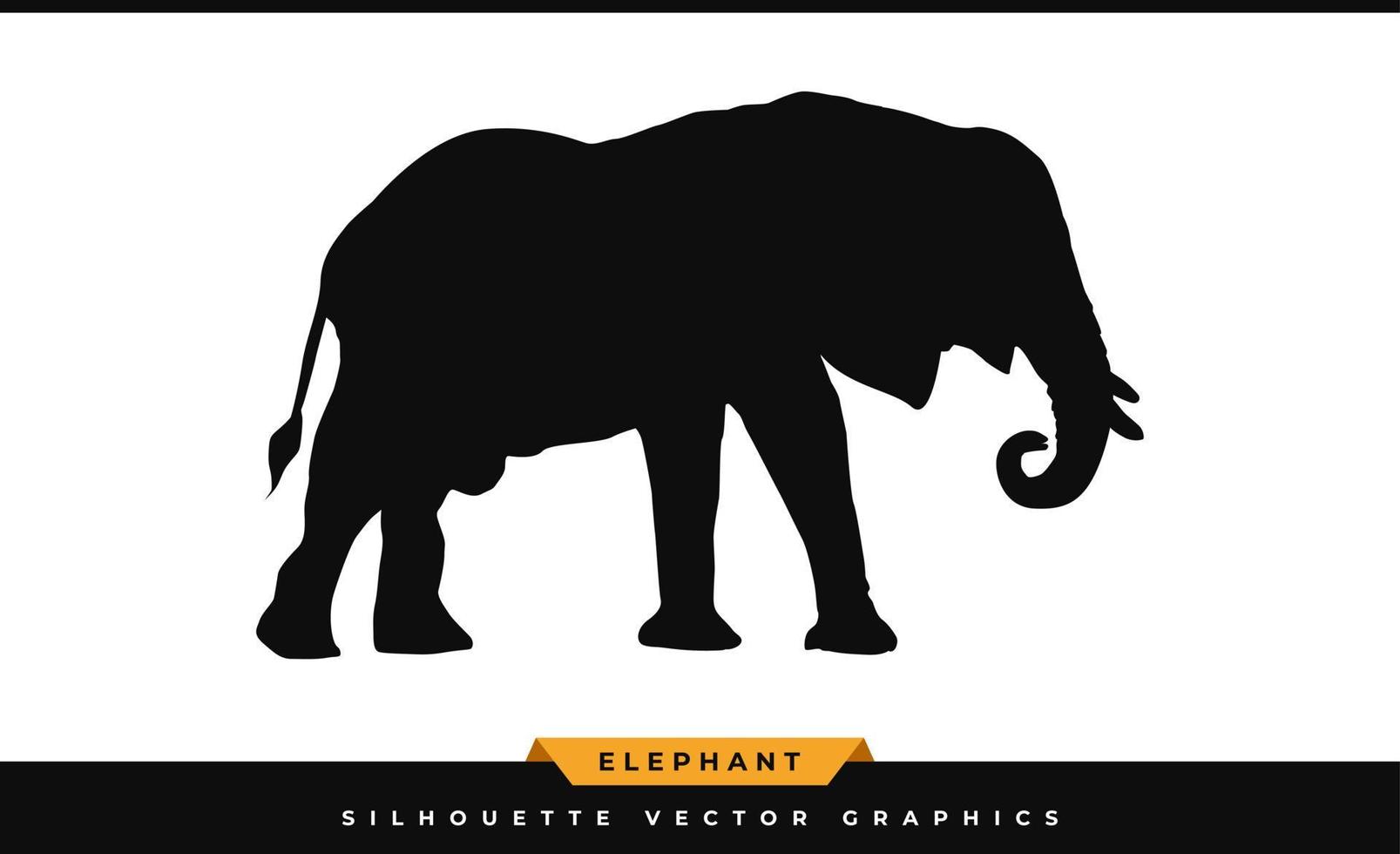 silhueta de elefante. elefante silhueta, isolado no fundo branco. ícone de elefante preto, grande vetor de ilustração de mamíferos selvagens, caminho de corte a laser.