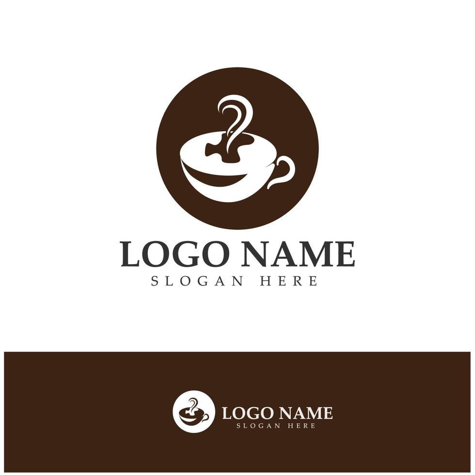 xícara de café logotipo modelo vetorial ícone ilustração design vetor