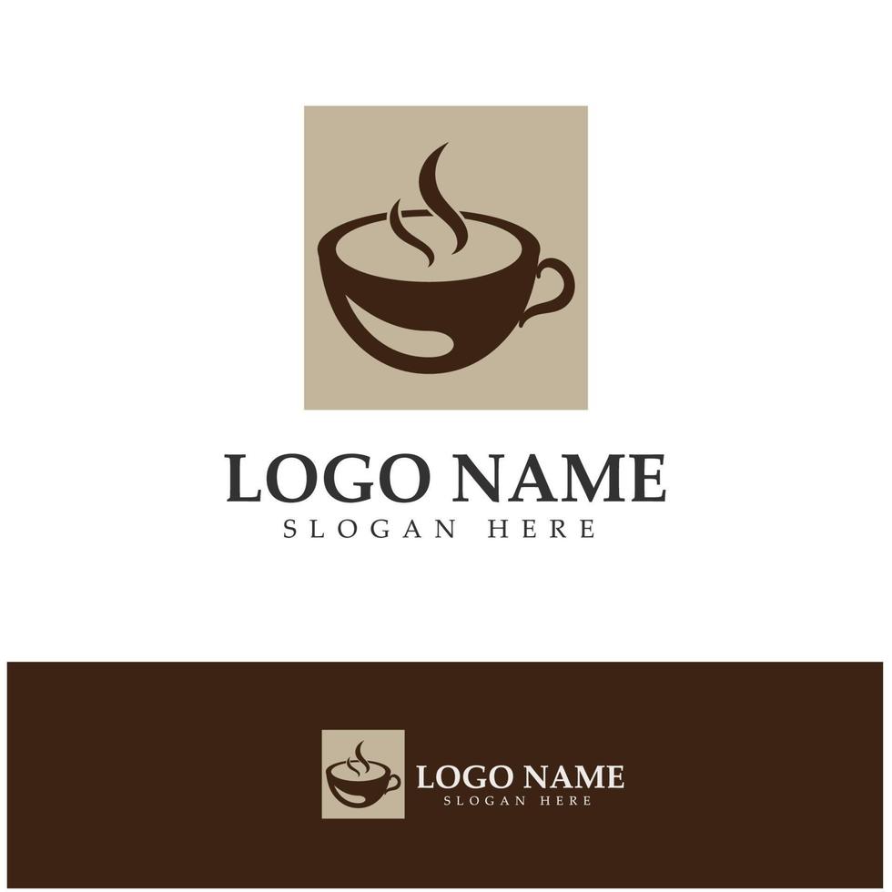 xícara de café logotipo modelo vetorial ícone ilustração design vetor