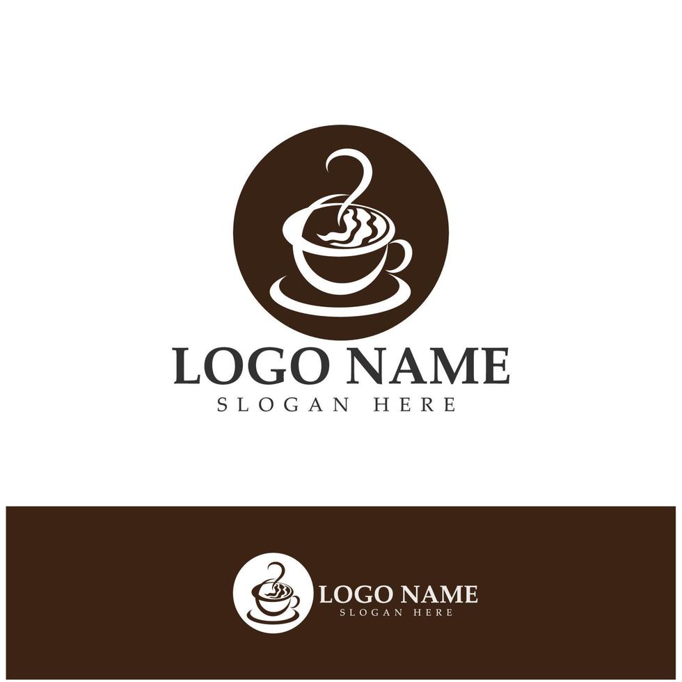 xícara de café logotipo modelo vetorial ícone ilustração design vetor