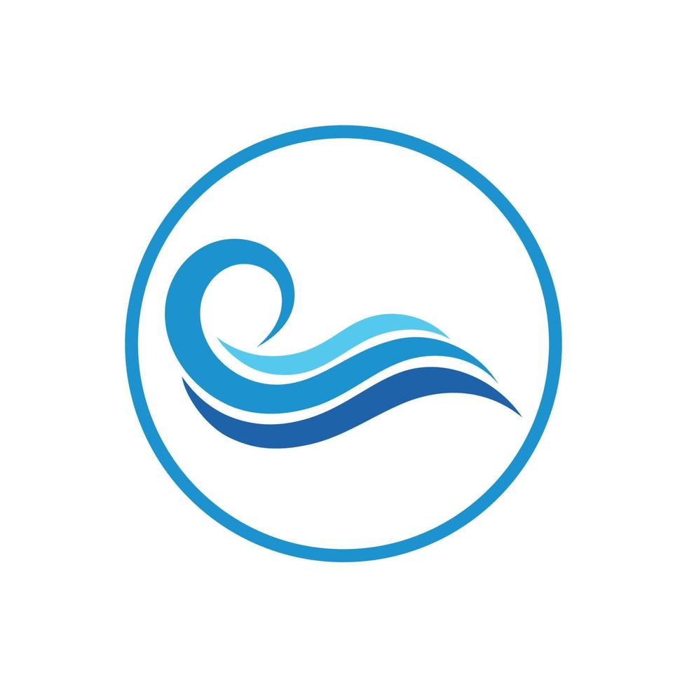 onda de água, modelo de logotipo de design de ilustração vetorial de praia de onda vetor