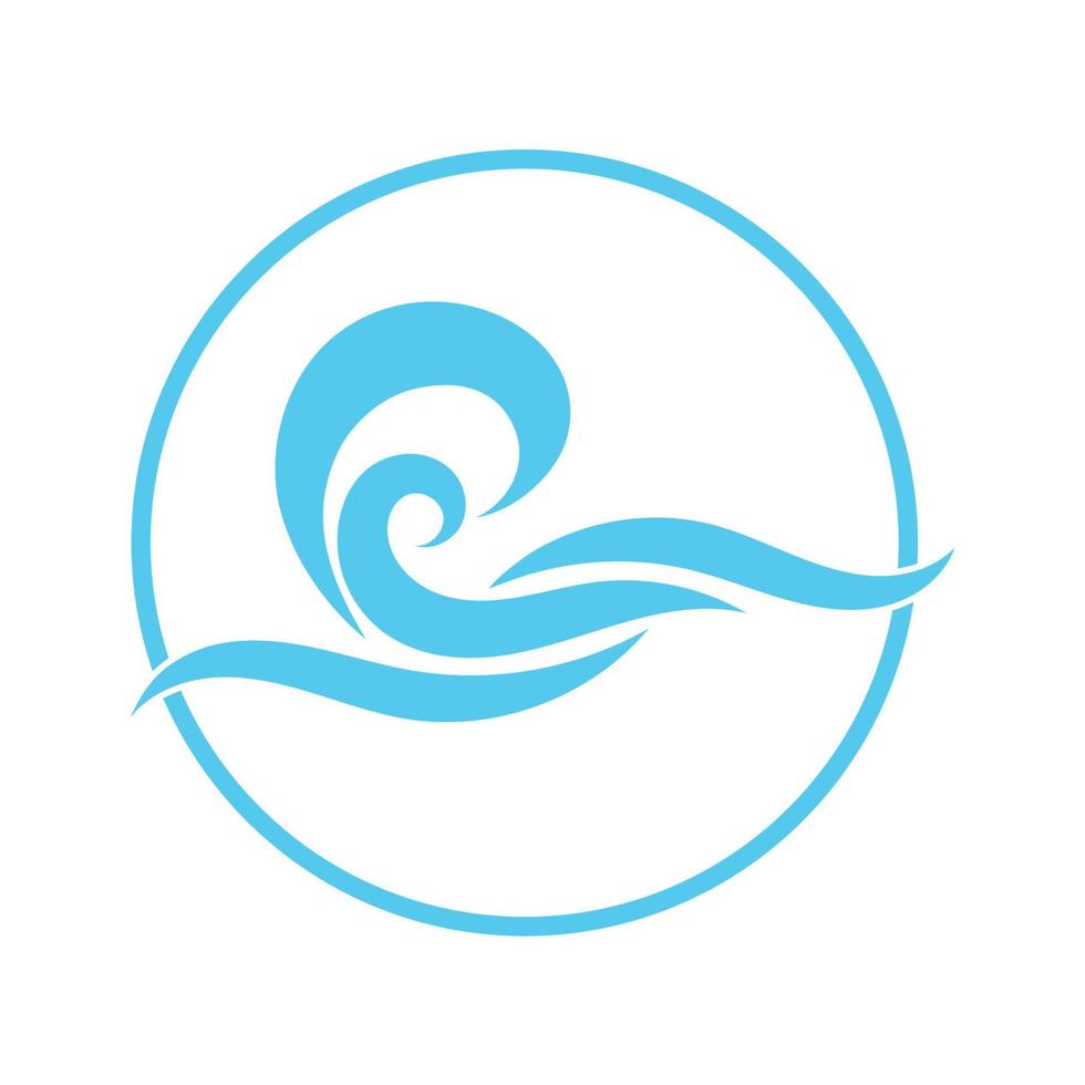 onda de água, modelo de logotipo de design de ilustração vetorial de praia de onda vetor