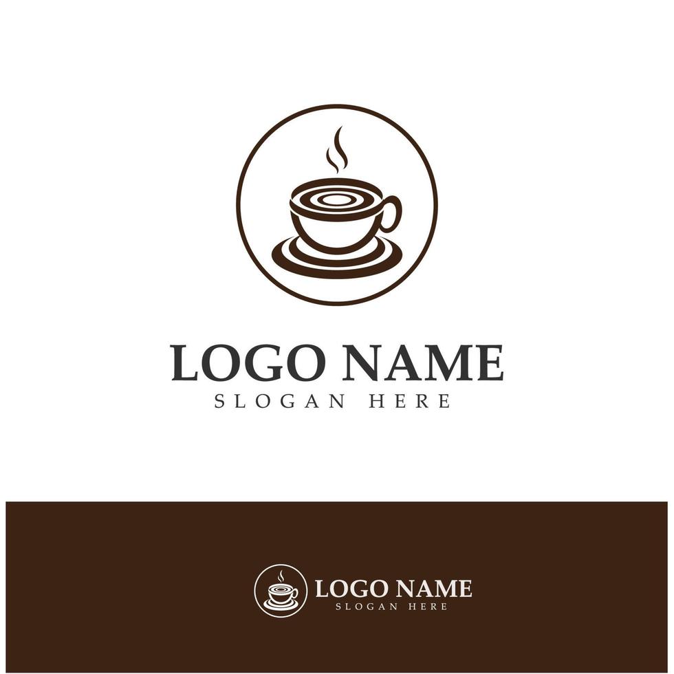 xícara de café logotipo modelo vetorial ícone ilustração design vetor