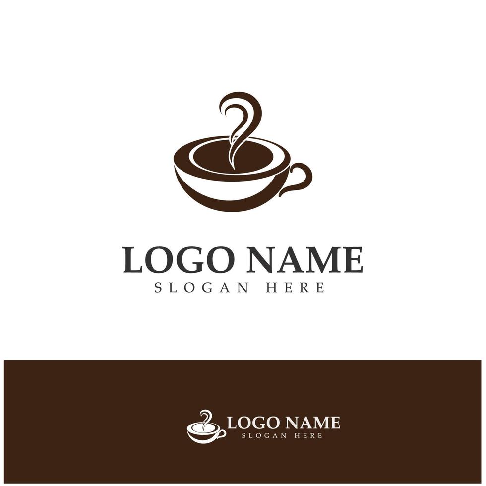 xícara de café logotipo modelo vetorial ícone ilustração design vetor