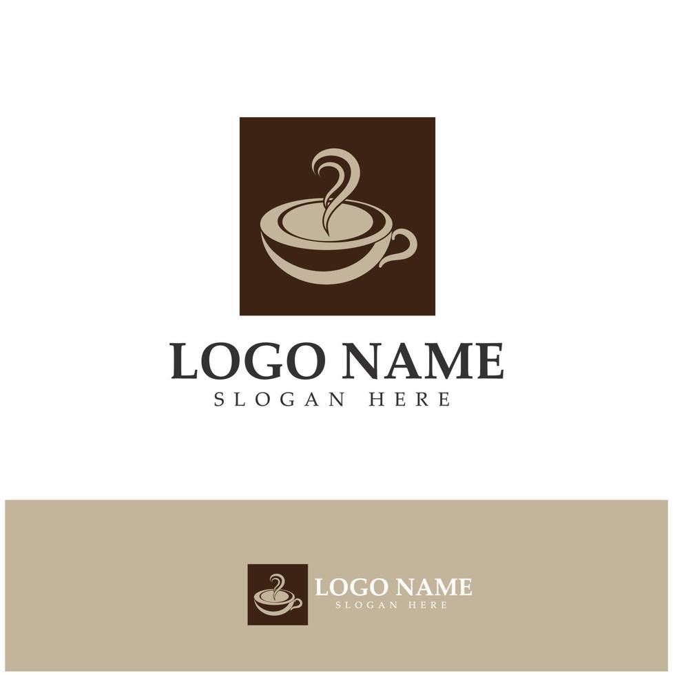 xícara de café logotipo modelo vetorial ícone ilustração design vetor