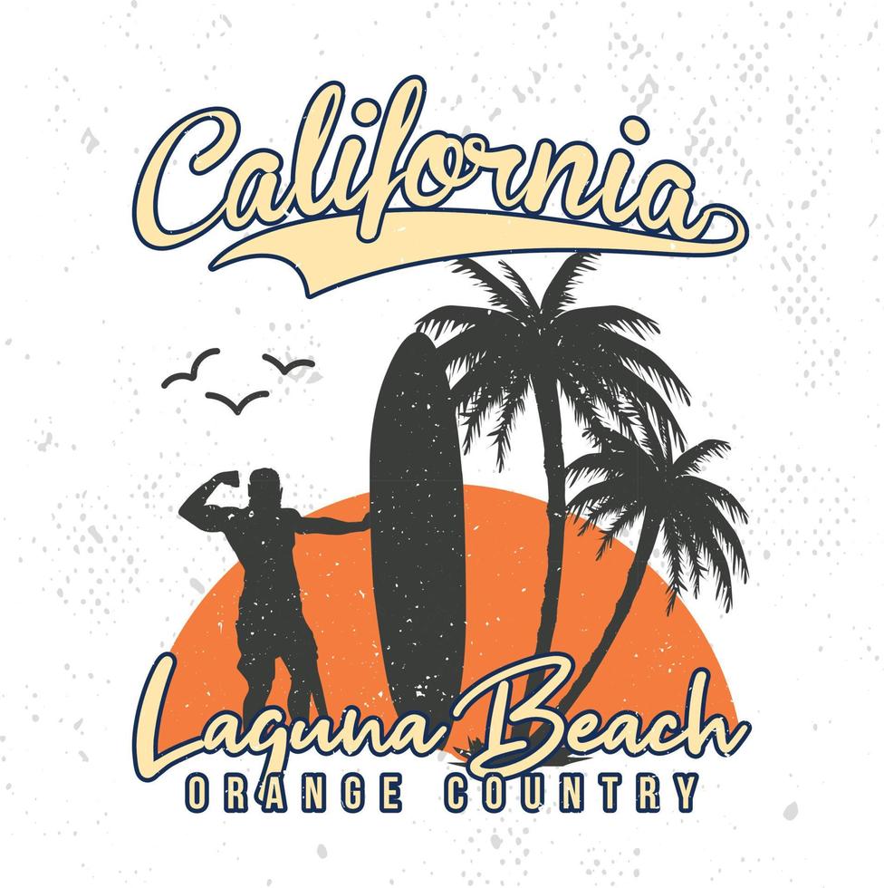 california surf laguna beach verão surf design de camiseta vetor