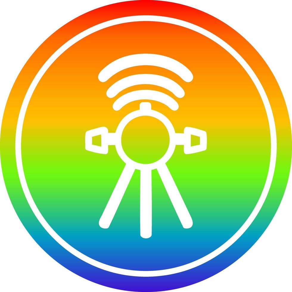 circular de satélite de comunicações no espectro do arco-íris vetor