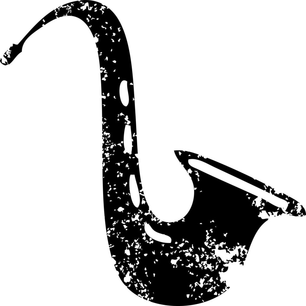saxofone musical símbolo angustiado vetor