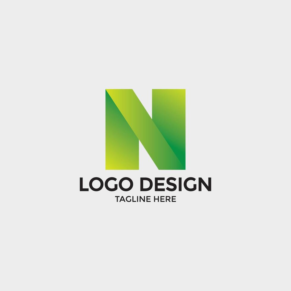 conceito de design de logotipo de tipografia de letra n vetor