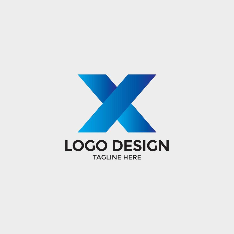 x conceito de design de logotipo de tipografia de letra vetor