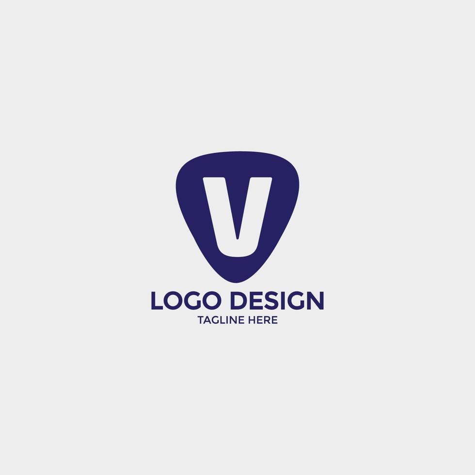 conceito de design de logotipo de tipografia de letra v vetor