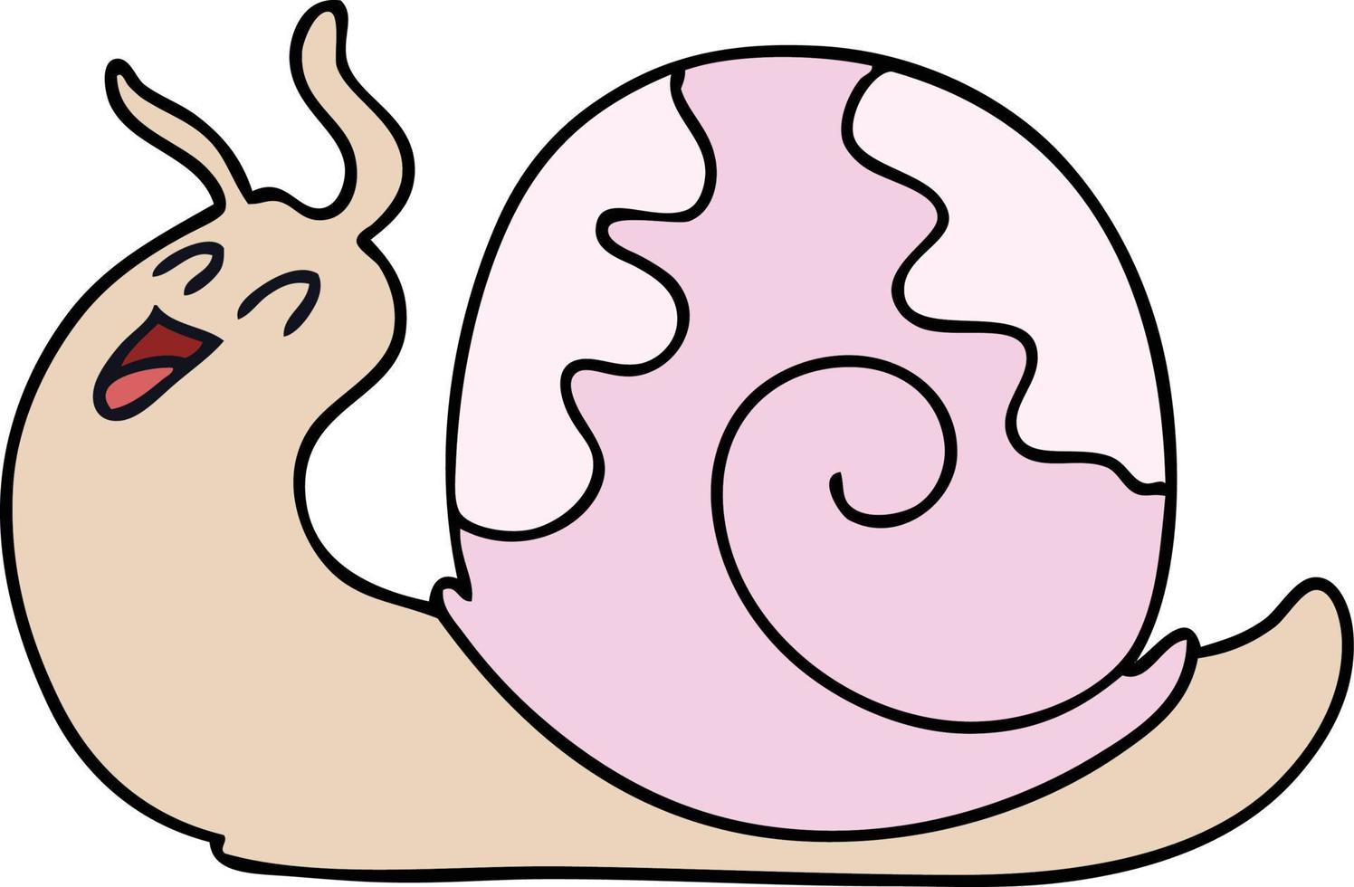 caracol de desenho animado desenhado à mão peculiar vetor