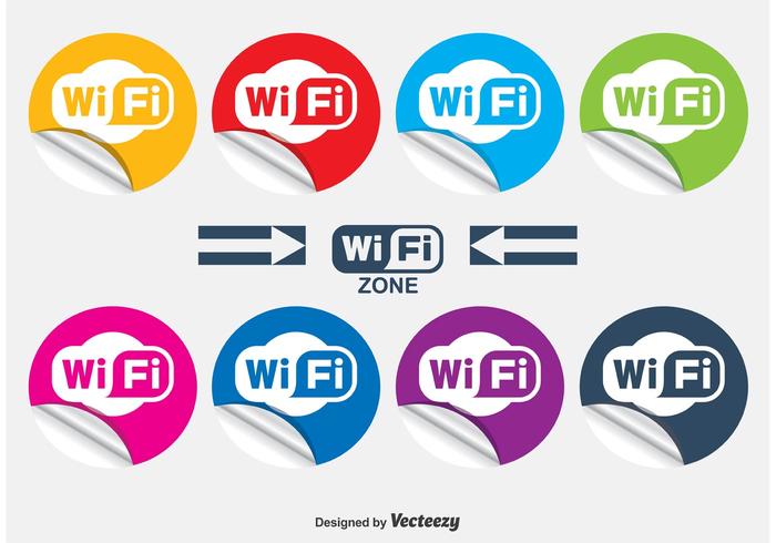 Etiquetas onduladas Wi-Fi vetor