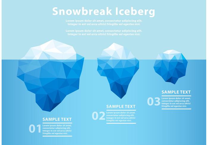 Iceberg poligonal subaquático vetor