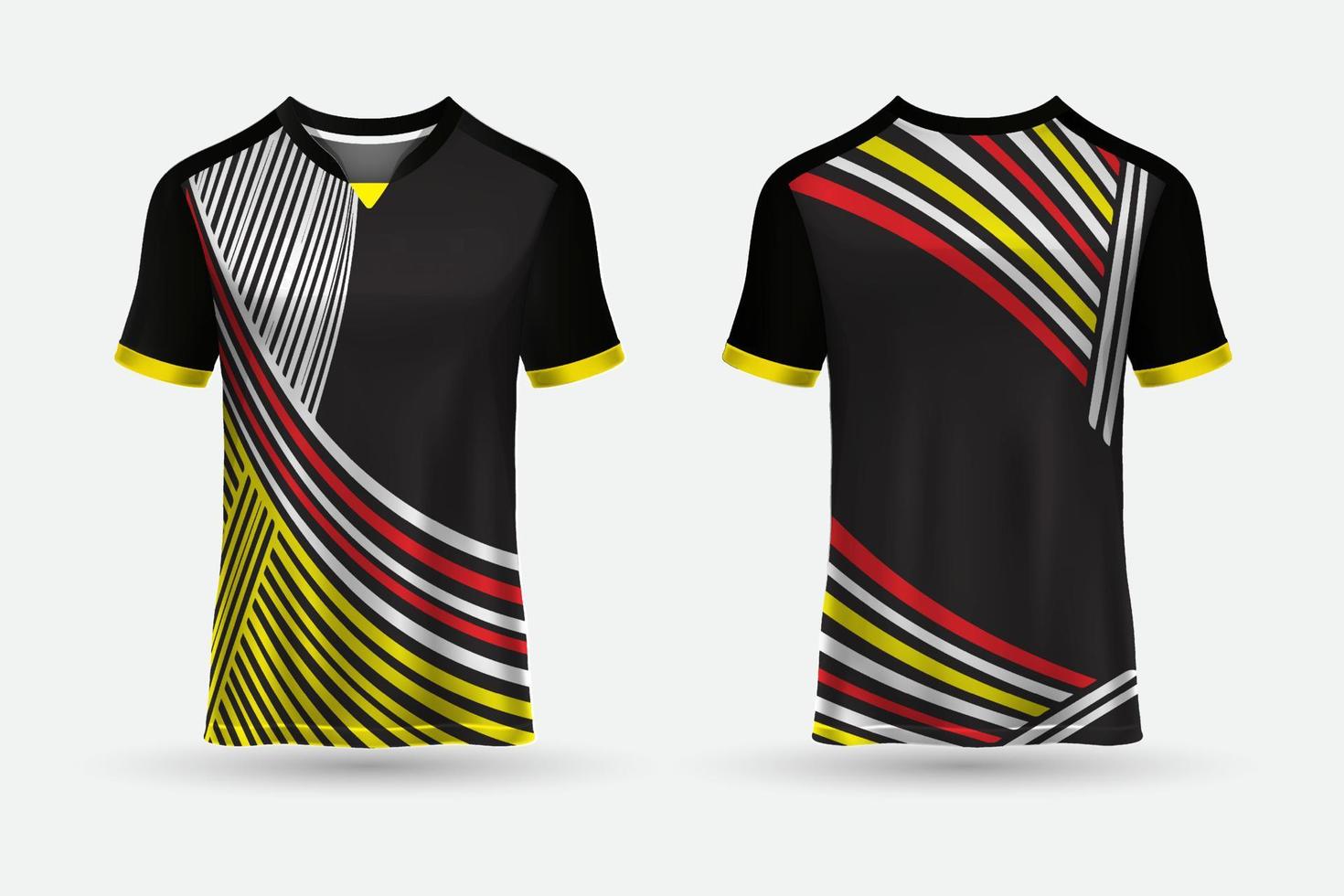 camisetas de design de camisa esportiva incrível com vetor de vista frontal e traseira