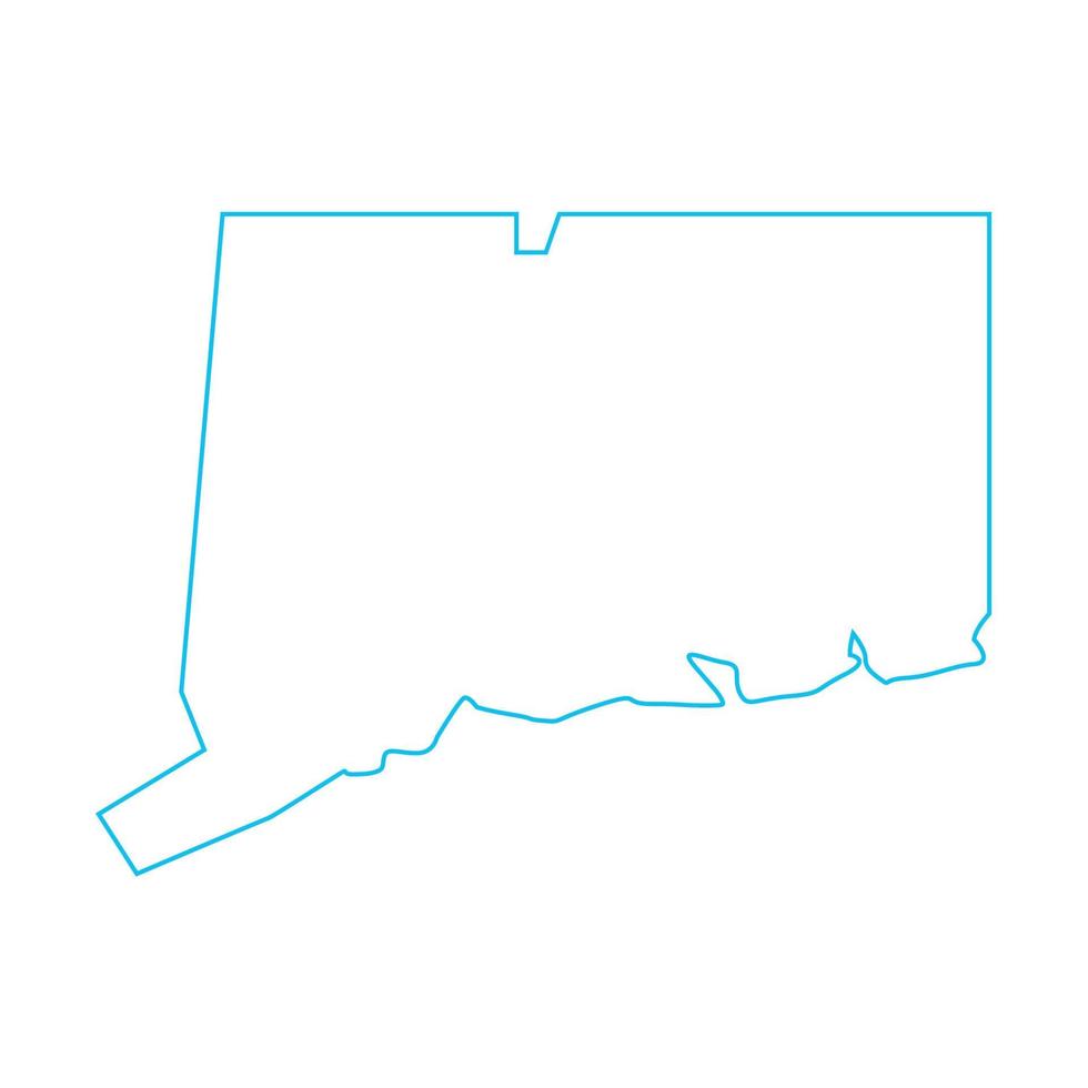 mapa de Connecticut em fundo branco vetor