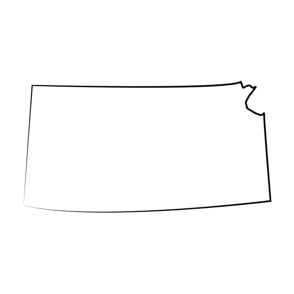 mapa de kansas em fundo branco vetor