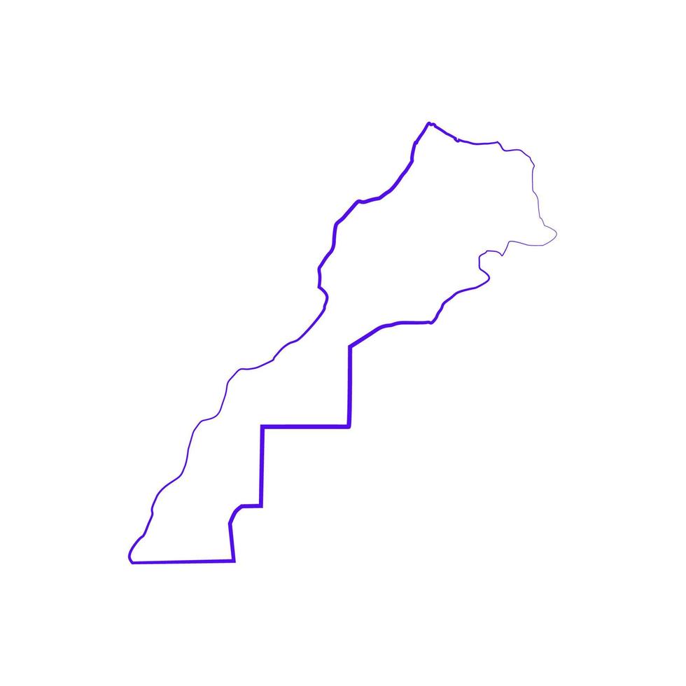 mapa de Marrocos em fundo branco vetor