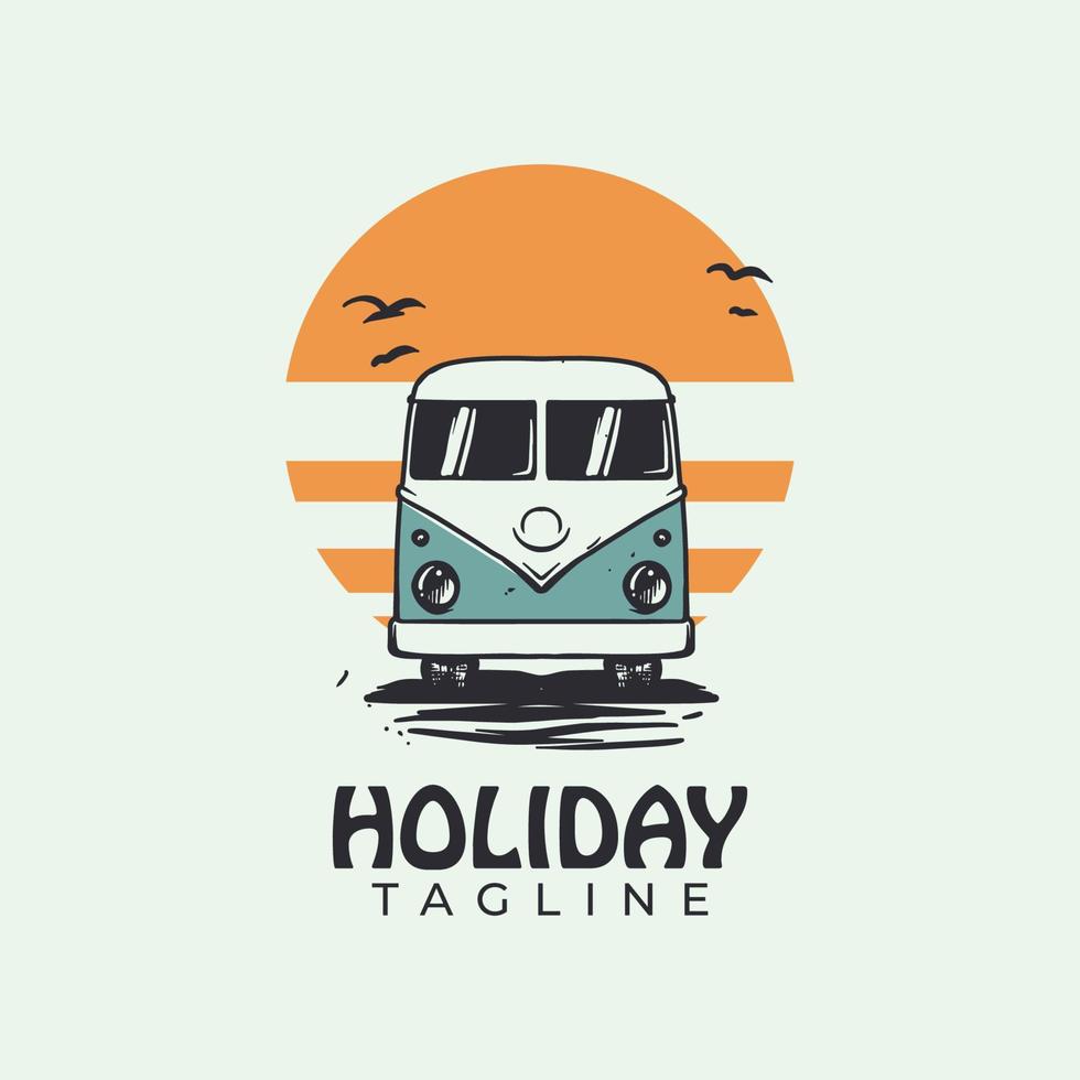 logotipo de verão de férias vetor