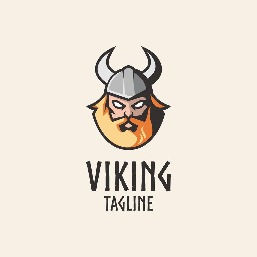 logotipo da cabeça viking vetor