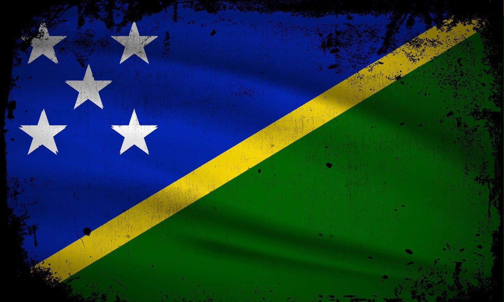 novo vetor abstrato de fundo de bandeira de ilhas Salomão com estilo de traçado grunge. ilustração em vetor dia da independência das ilhas Salomão.