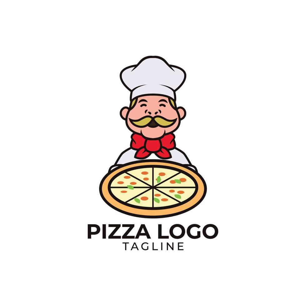 design de logotipo de pizza vetor