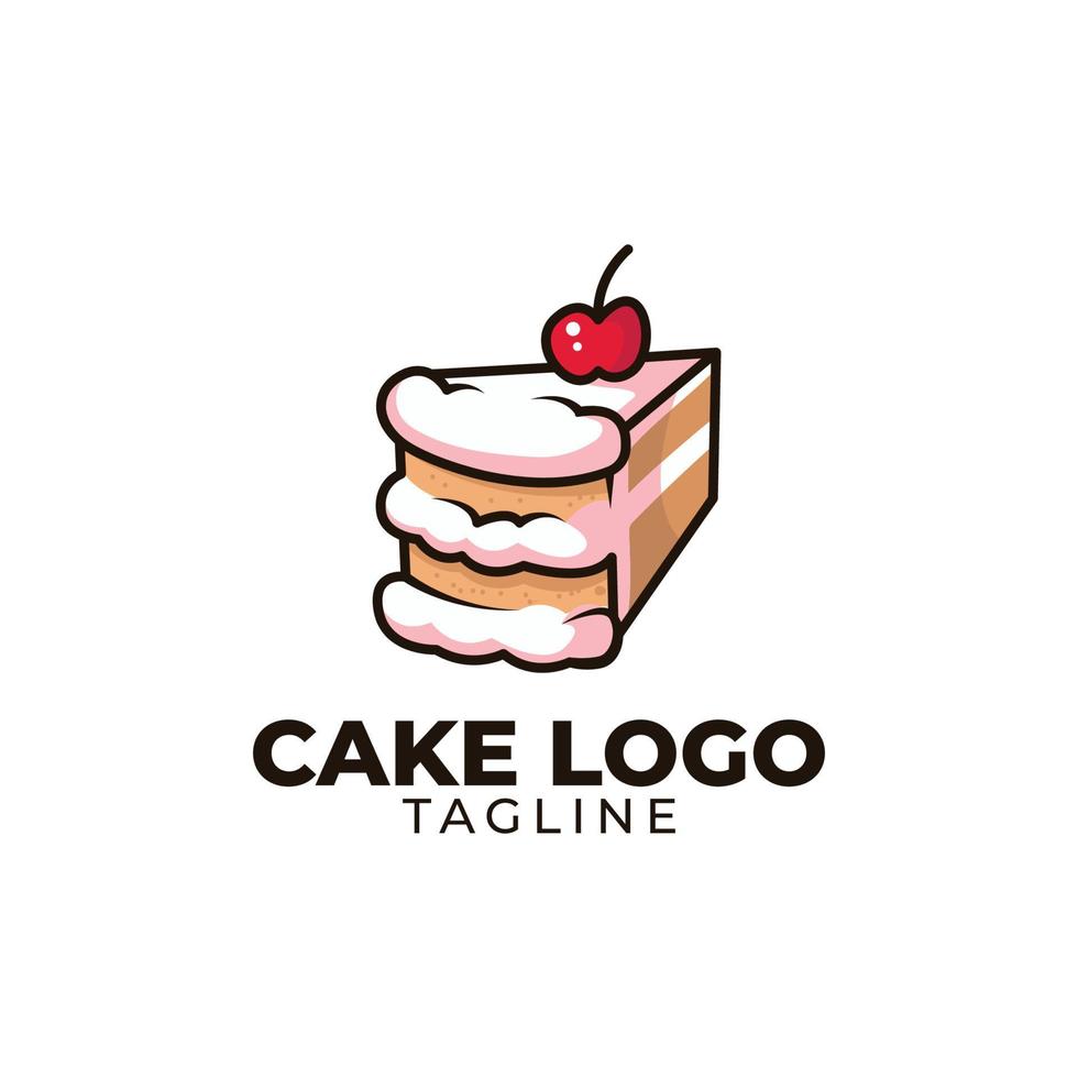 logotipo de sobremesa de bolo vetor