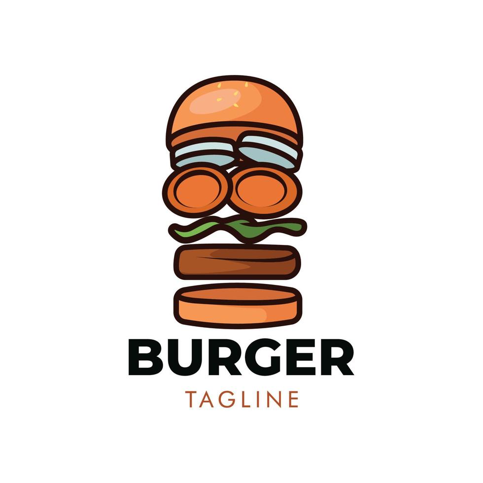 design de logotipo de hambúrguer vetor