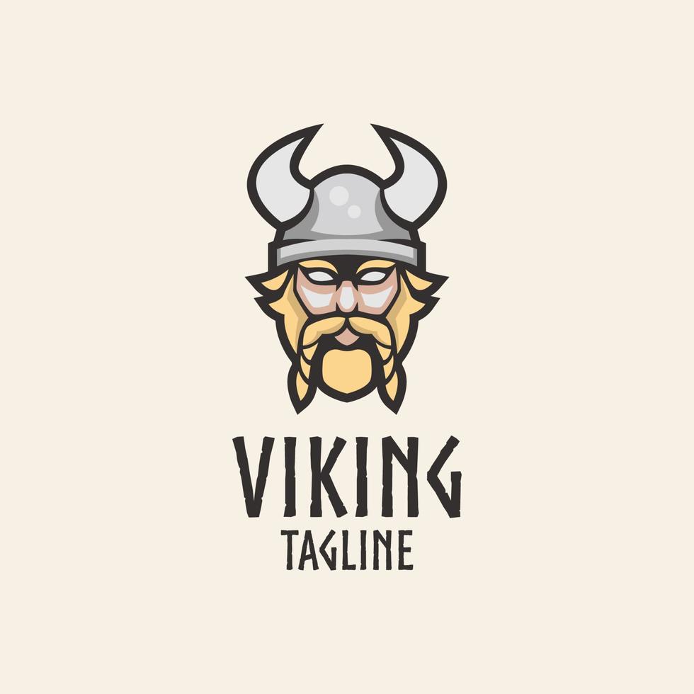 logotipo da cabeça viking vetor