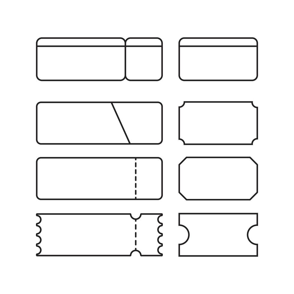 vetor de ilustração conjunto de ícones de bilhete para design gráfico e web