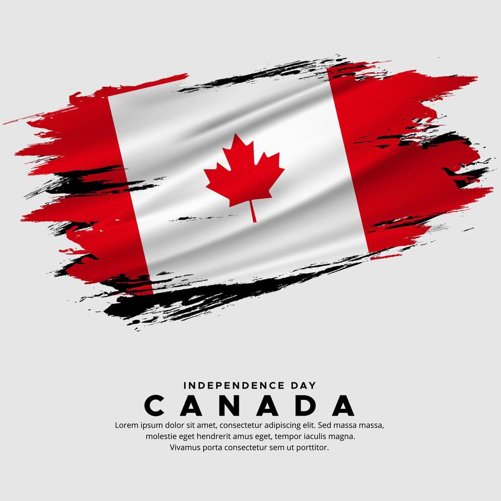 novo design do vetor do dia da independência do Canadá. bandeira do canadá com pincel abstrato