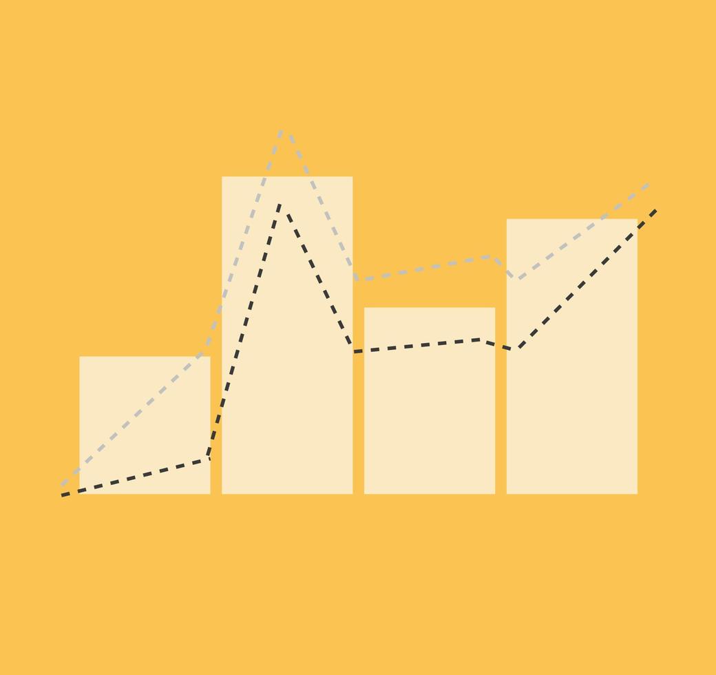 gráfico de barras de dados de análise de estatísticas gráficas ícone plano de ilustração de elemento de conceito de crescimento mínimo vetor