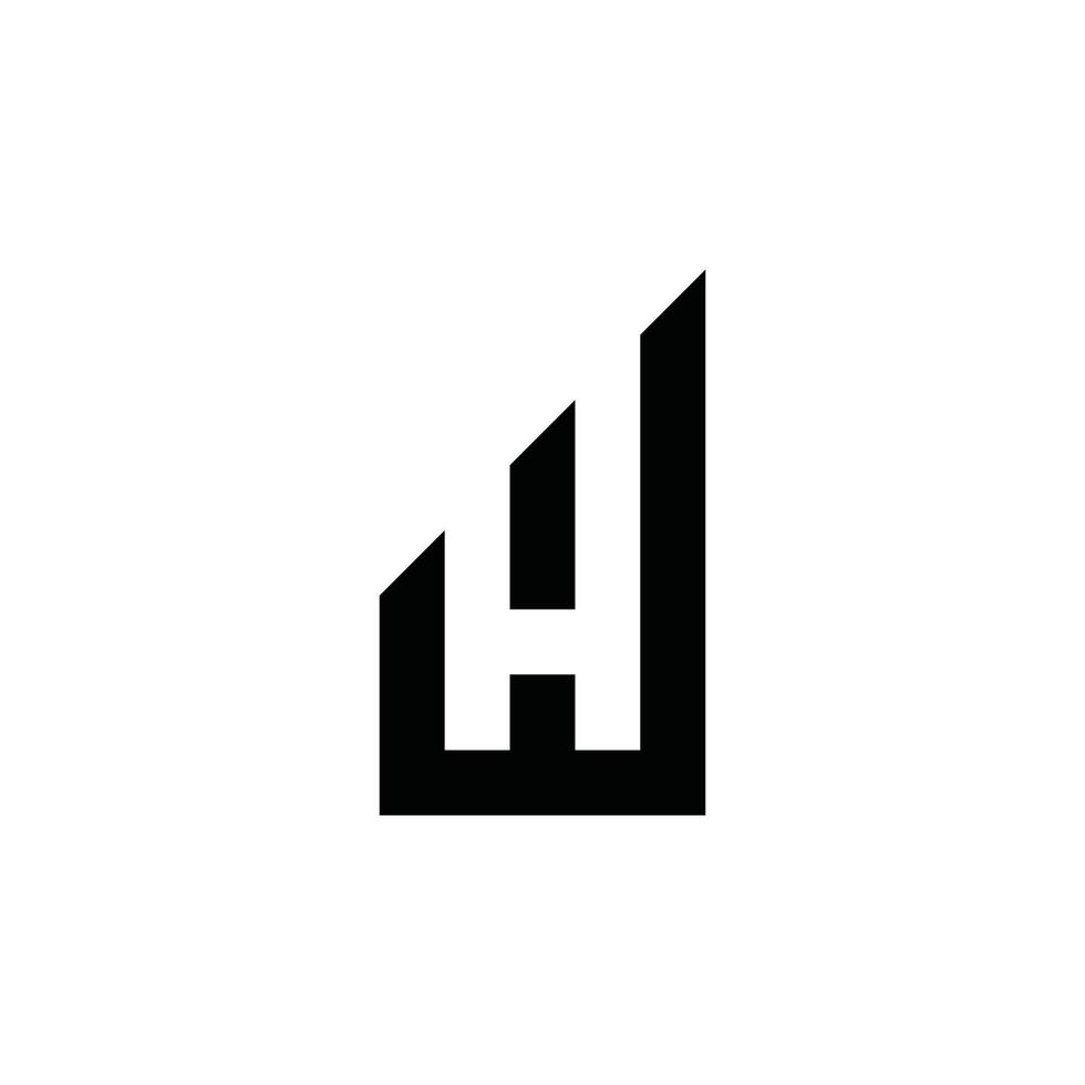 hw ou wh vetor de design de logotipo de letra inicial.