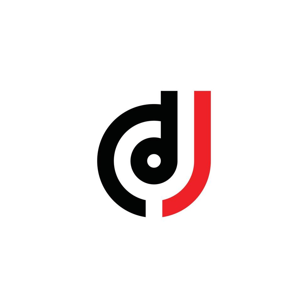 vetor de design de logotipo de letra inicial dj ou jd.