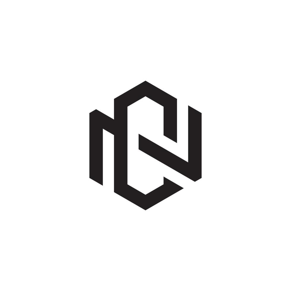 vetor de design de logotipo de letra inicial nc ou cn.