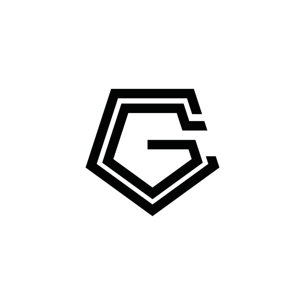 vetor de design de logotipo de letra inicial cg ou gc.