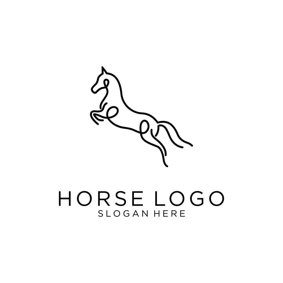 cavalo logotipo design ilustração vetorial. design de logotipo de cavalo de arte de linha. vetor