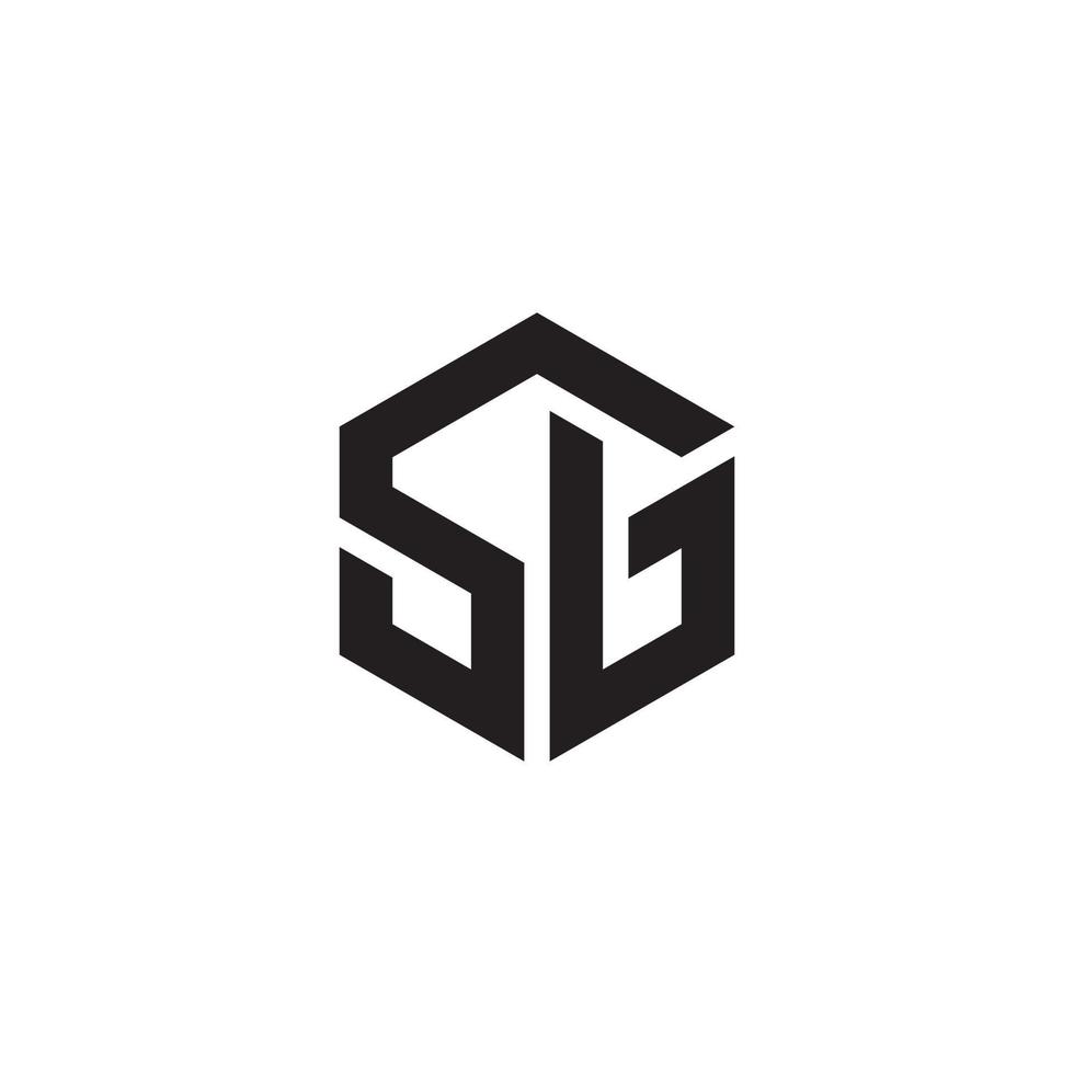vetor de design de logotipo de letra sg ou gs.