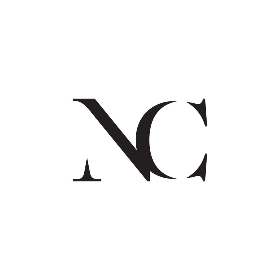 vetor de design de logotipo de letra inicial nc ou cn.