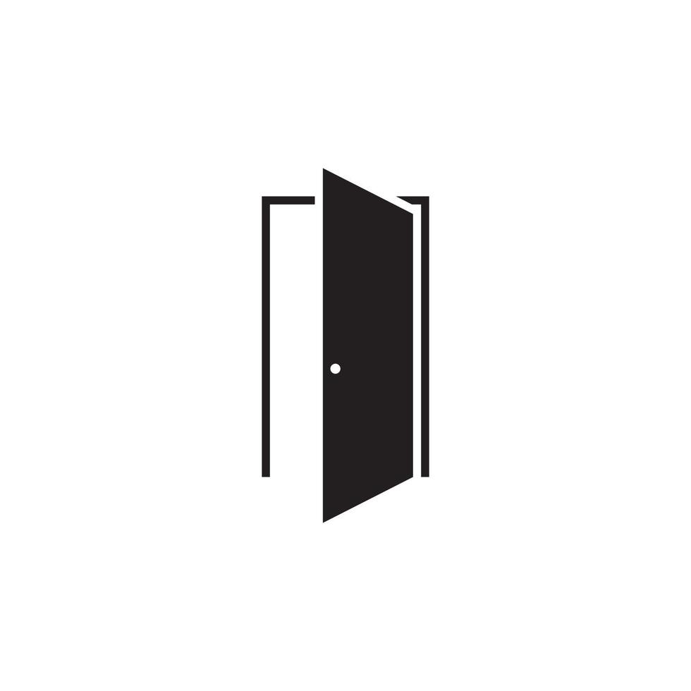 design de logotipo de vetor de porta preto. ícone de porta