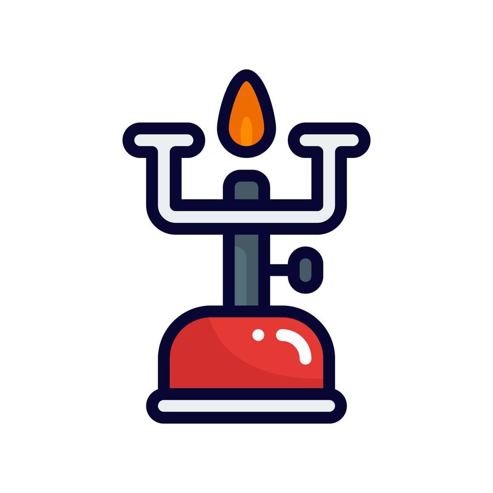 ícone de estilo de linha cheia de gás de acampamento. ilustração vetorial para design gráfico, site, app vetor