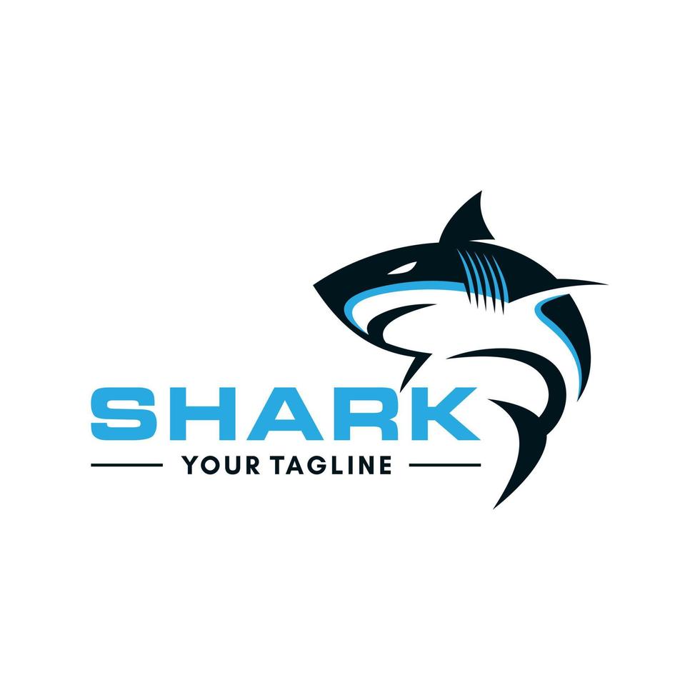 modelo de design de logotipo de vetor de mascote de tubarão