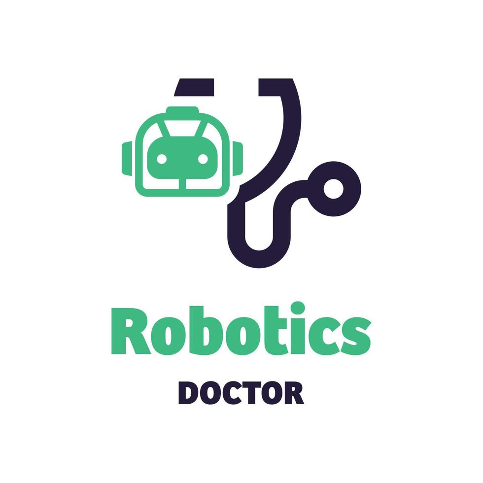 logotipo do médico de robótica vetor