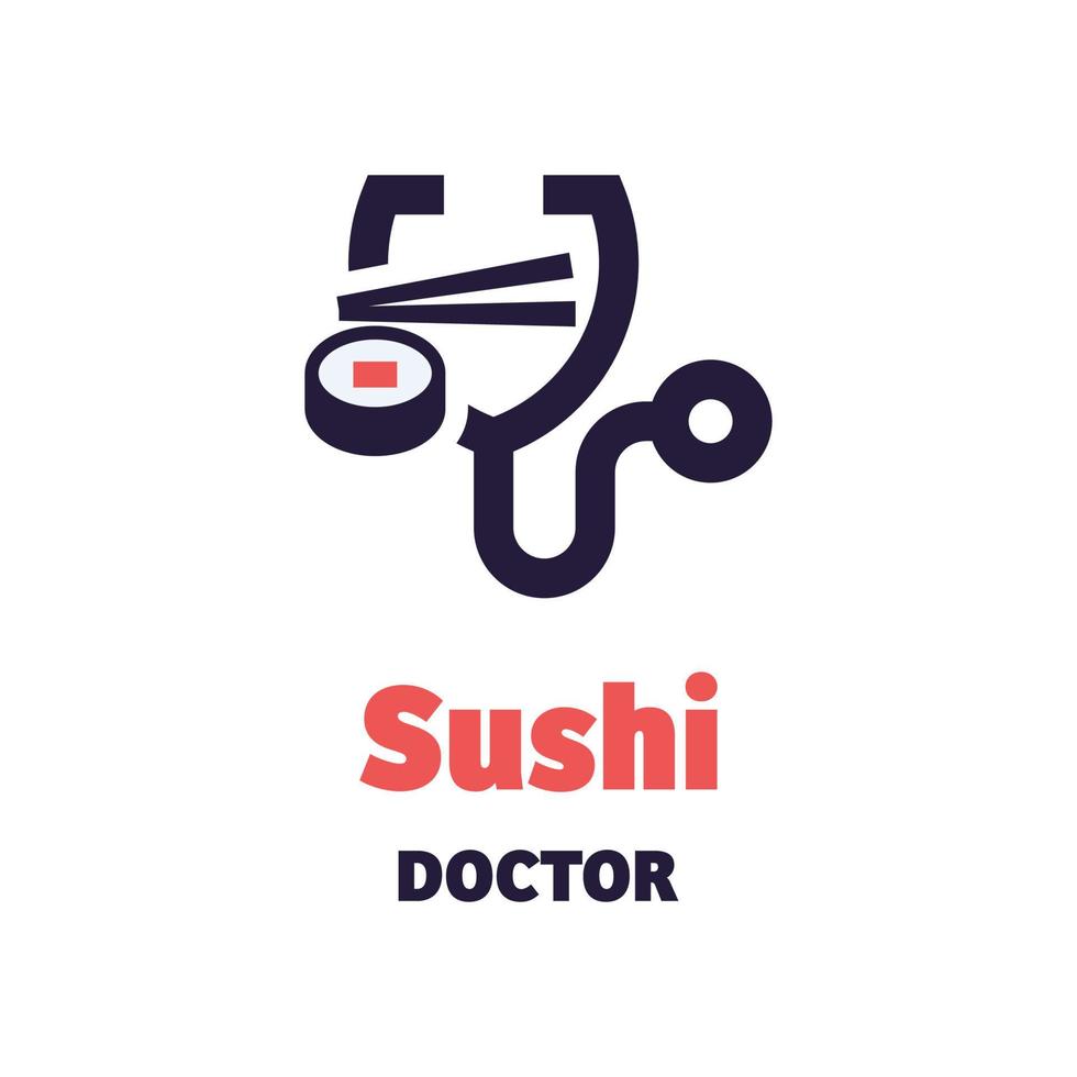 logotipo do médico de sushi vetor