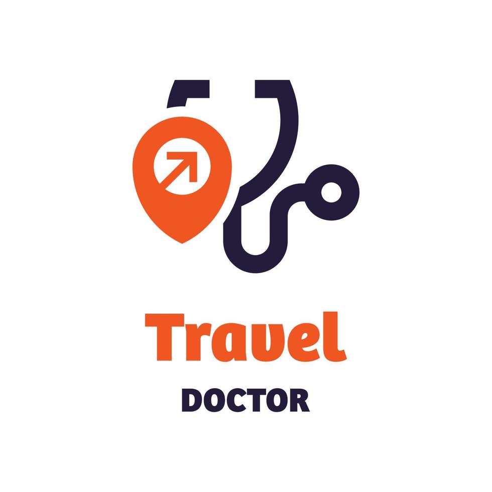 logotipo do médico de viagem vetor