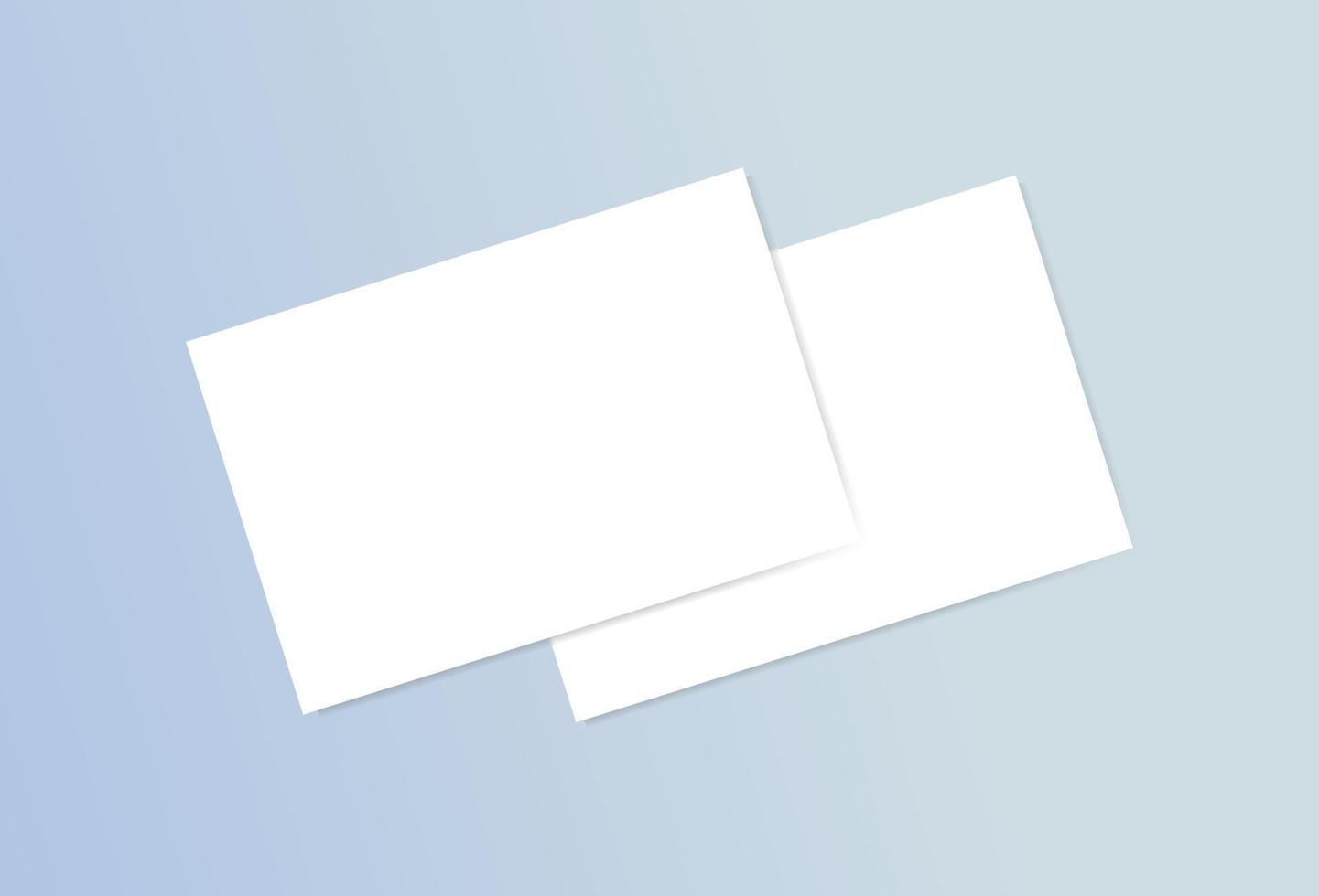 modelo de conjunto de maquete de papel de cartão de visita em branco realista para convite de promoção de produto de marca ilustração de documento corporativo vitrine de apresentação de escritório vetor