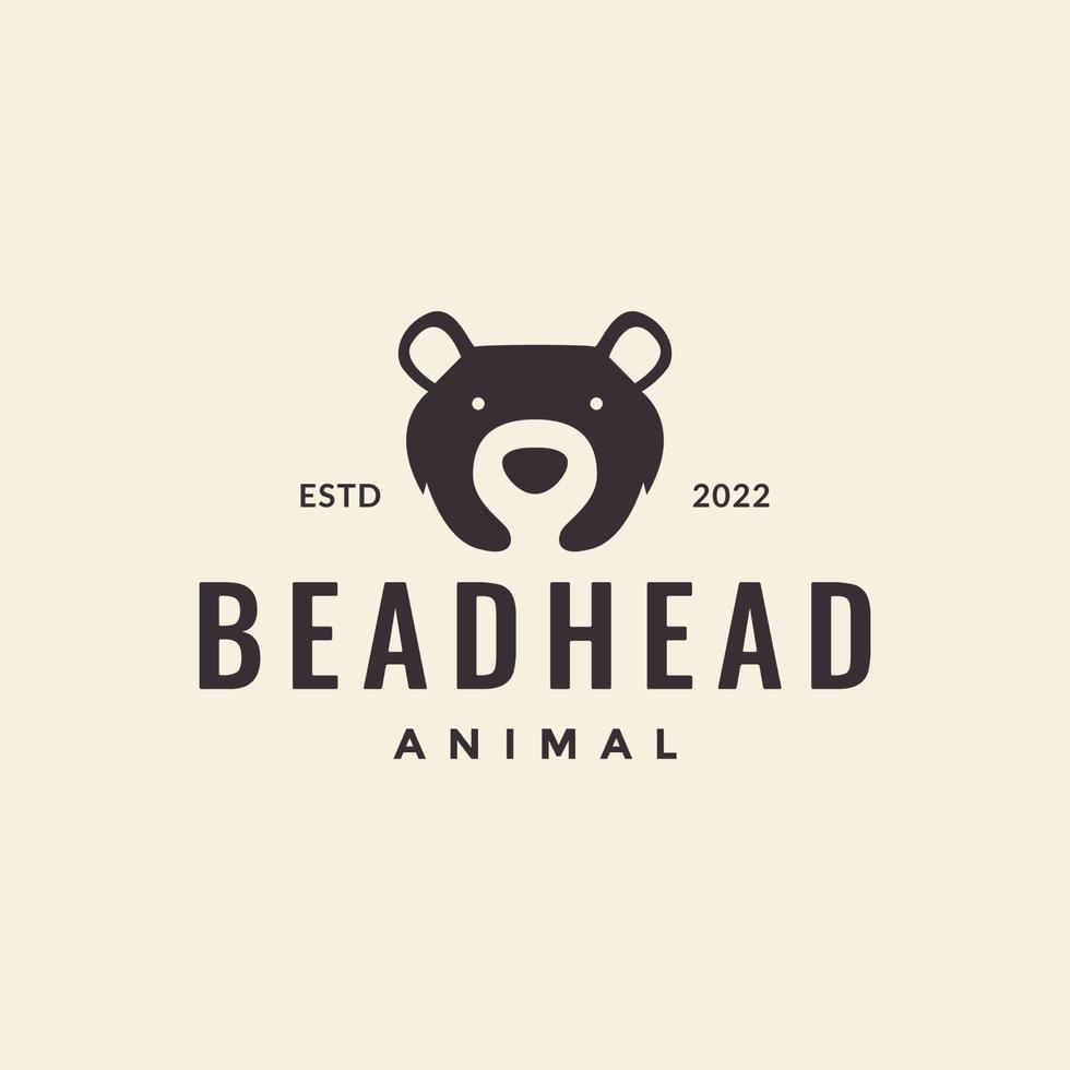 cabeça simples hipster cabeça urso design de logotipo vetor gráfico símbolo ícone ilustração ideia criativa