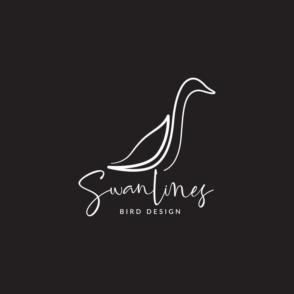 linha contínua design de logotipo branco de cisne mínimo vetor gráfico símbolo ícone ilustração ideia criativa