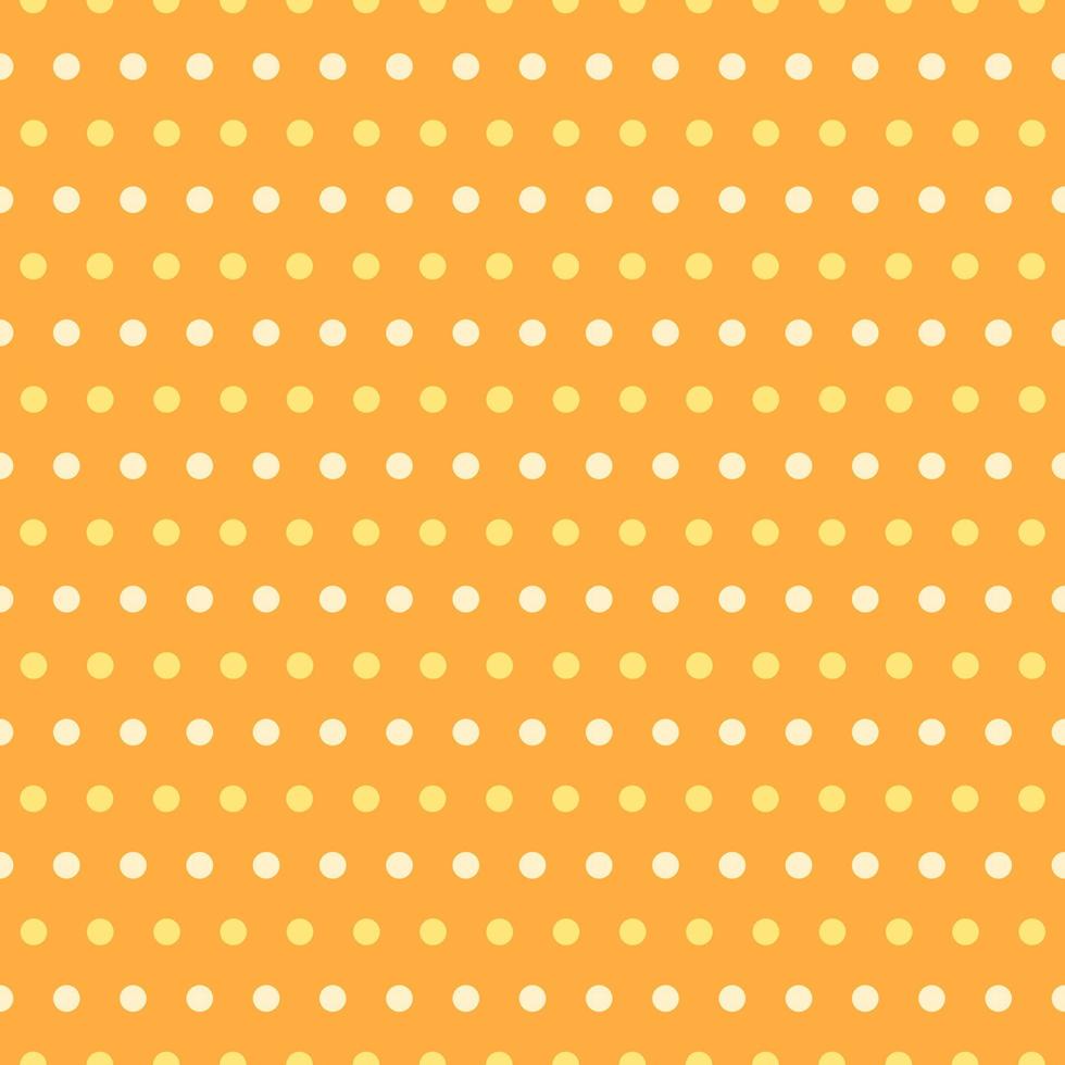 padrão perfeito de bolinhas brancas e amarelas em fundo laranja vetor